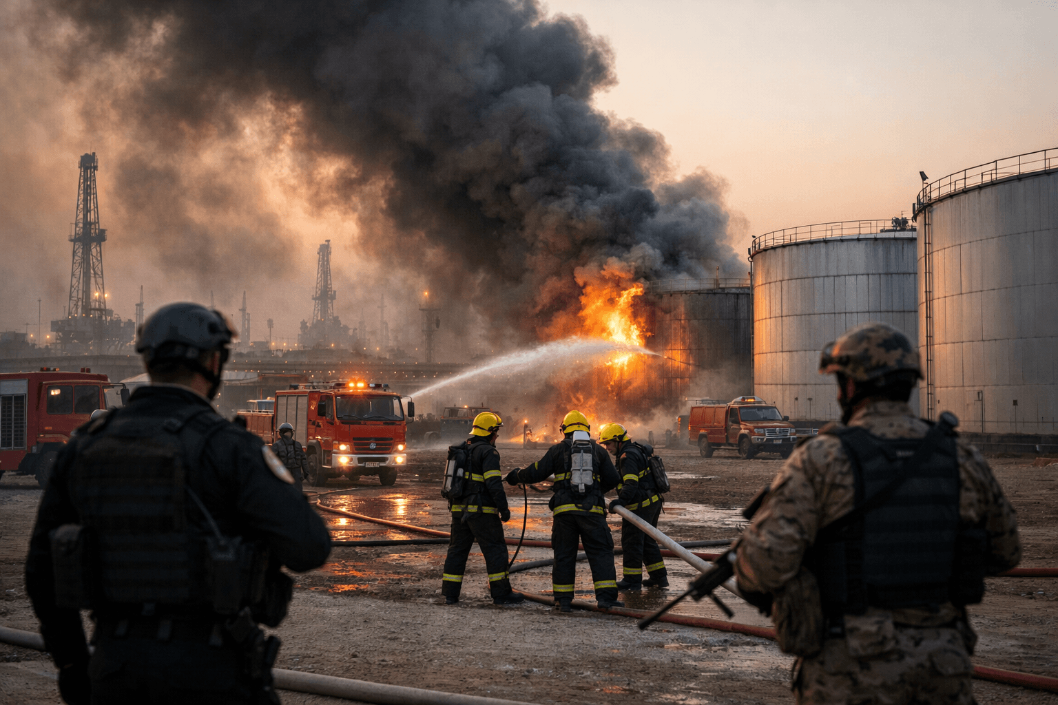 Basra drone strike sparks fire at oil storage facilities